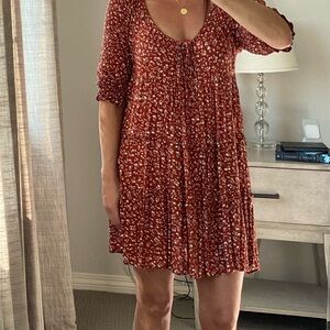 Millibon Rust Floral Mini Dress